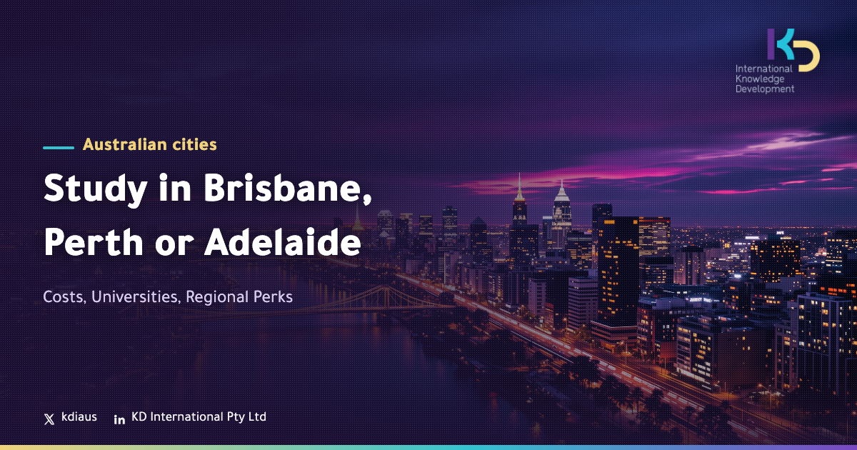 Study in Brisbane, Perth or Adelaide: Costs, Universities, Regional Perks