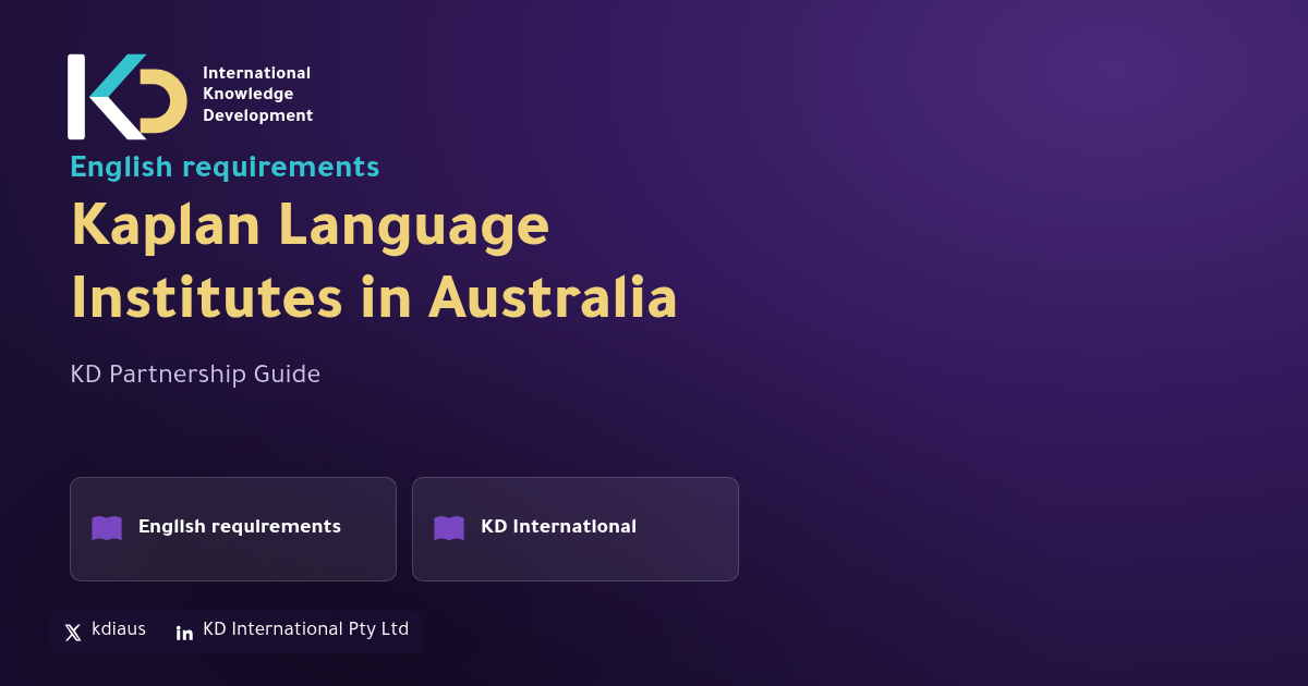 Kaplan Language Institutes in Australia: KD Partnership Guide